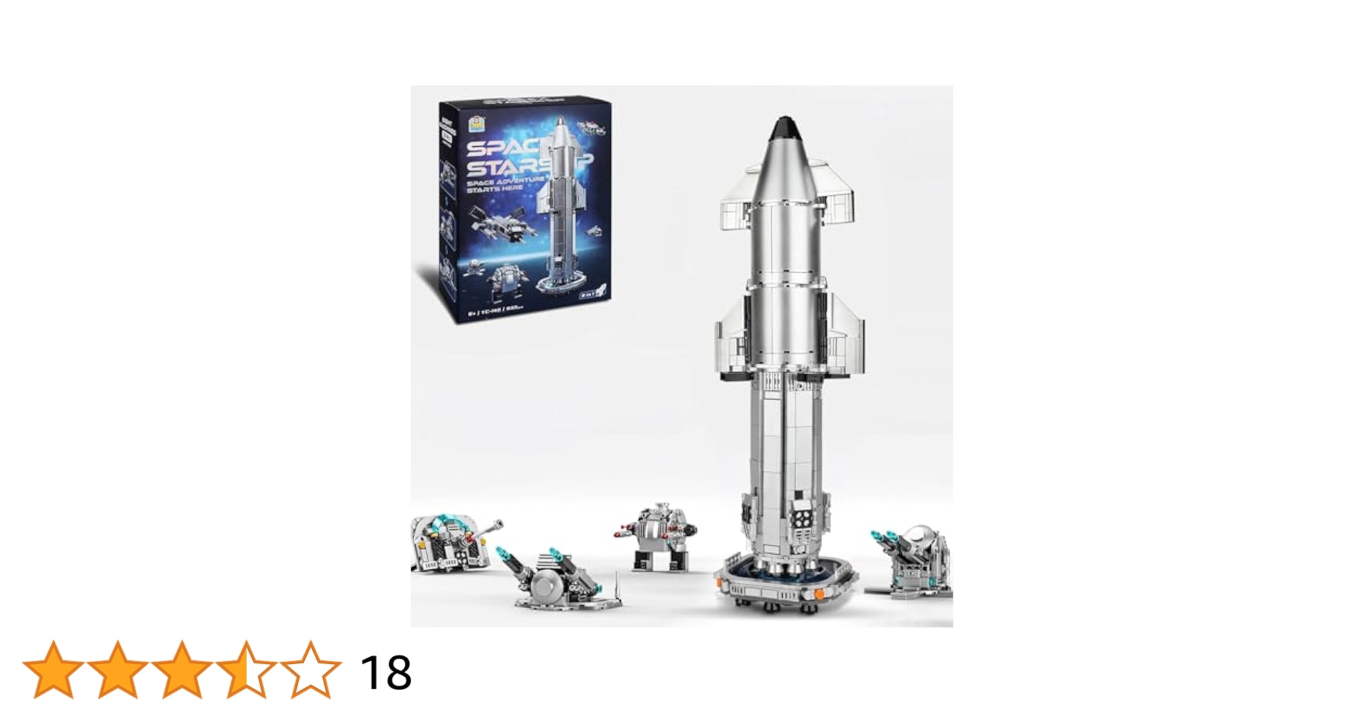 QLT QIAOLETONG 8 in 1 Starship Rocket Building Block Set